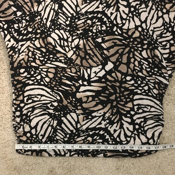 Monarch Butterfly Batik Dolman Sleeve Ruched Waist Viscose Top - Picture 15 of 16